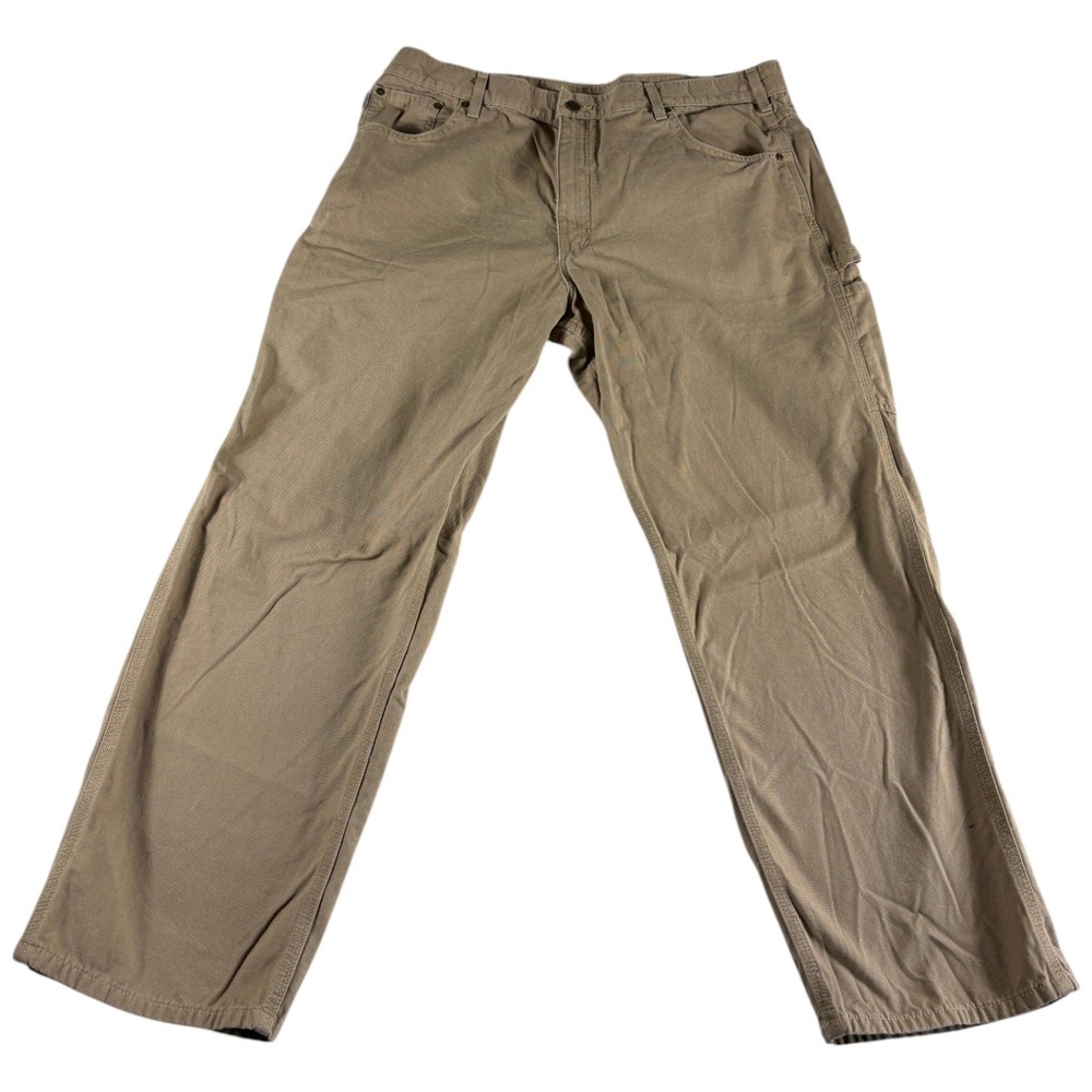 Carhartt Loose Fit Carpenter Pants Mens 40x30 Khaki Canvas Cotton Straight Work